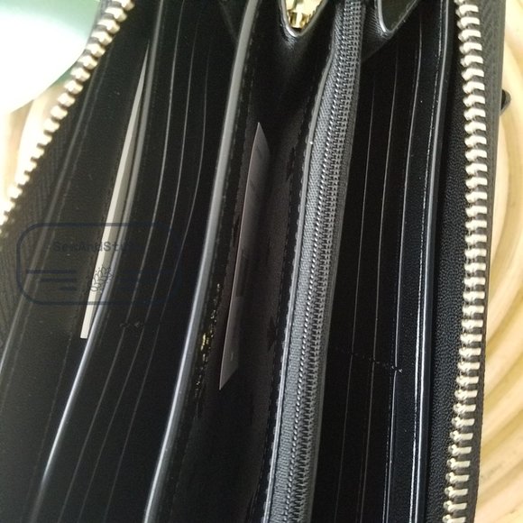 Kate Spade NWT Meow Cat Large Continental Wallet in Black Leather White Leopard - Picture 12 of 12